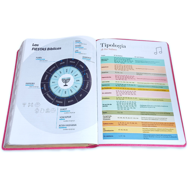 Biblia RVR1960 Clásica súper gigante fucsia im piel índice 19pt - Image 3