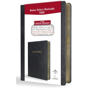 Biblia RVR1960 letra super gigante negro sim piel 17pt