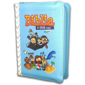 Biblia RVR1960 Mi gran viaje azul im piel cierre índice bolsillo 8.5pt