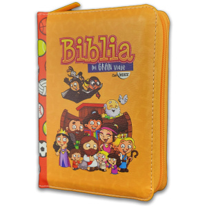 Biblia RVR1960 Mi gran viaje naranja im piel cierre índice bolsillo 8.5pt