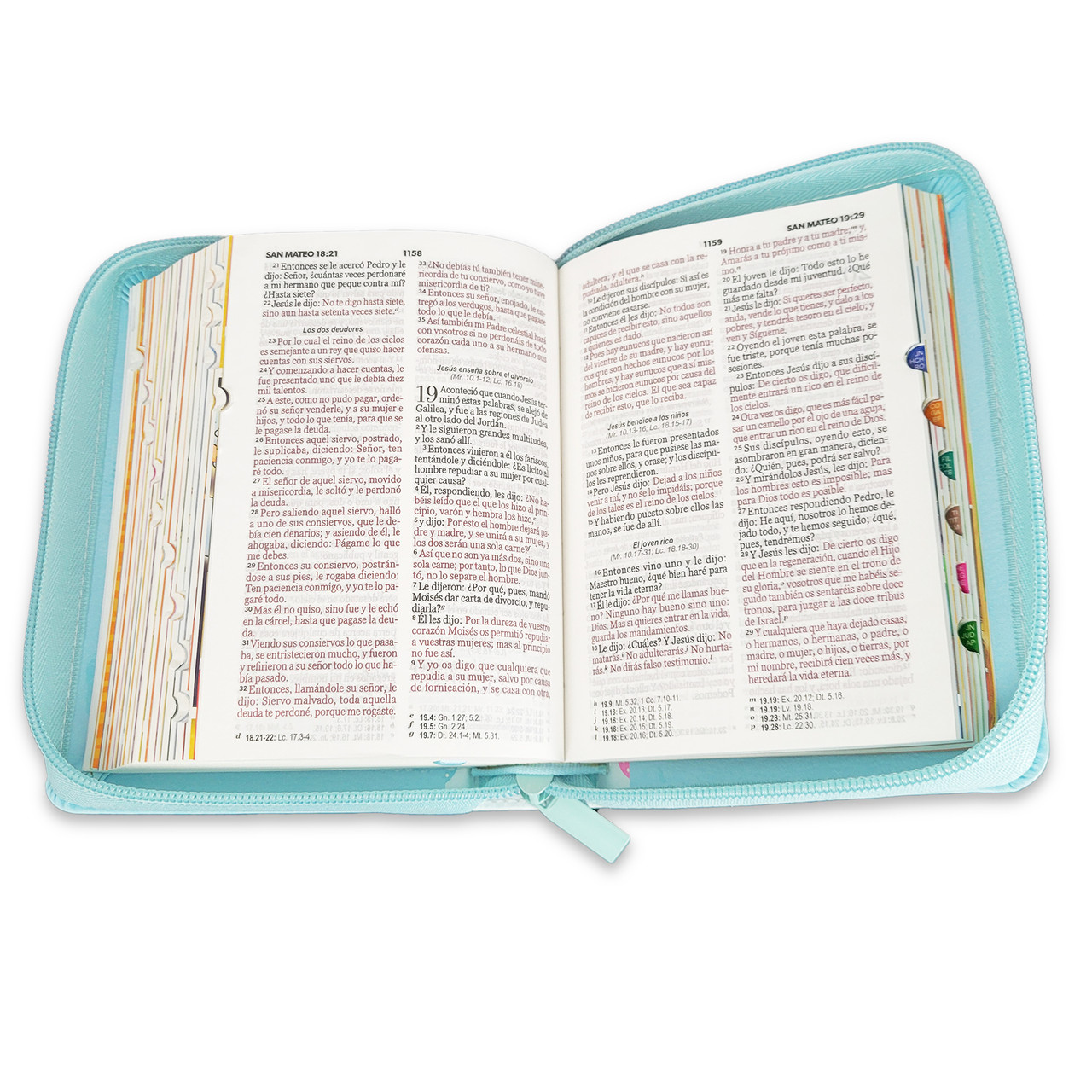 Biblia RVR1960 Mi gran viaje turquesa im piel cierre índice bolsillo 8.5pt