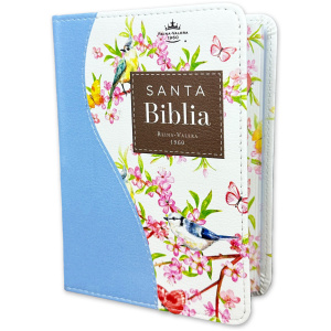 Biblia RVR1960 Renovación azul cto pintado im piel bolsillo 8.5pt