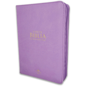 Biblia RVR1960 Clasica lila im piel cierre chica 11pt