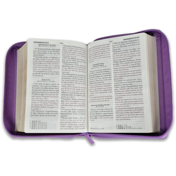 Biblia RVR1960 Clasica lila im piel cierre chica 11pt - Image 2