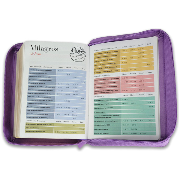 Biblia RVR1960 Clasica lila im piel cierre chica 11pt - Image 4