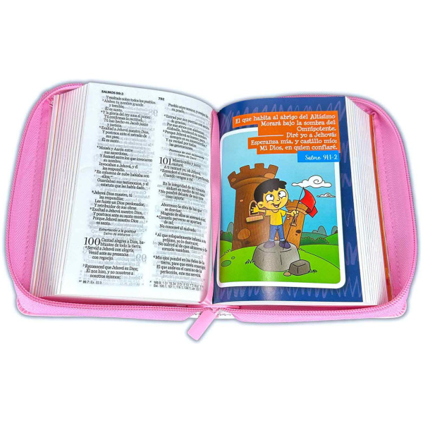 Biblia RVR1960 Mi gran viaje rosa im piel cierre bolsillo 8.5pt - Image 3