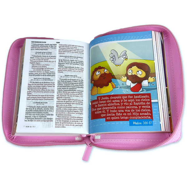 Biblia RVR1960 Mi gran viaje rosa im piel cierre bolsillo 8.5pt - Image 2