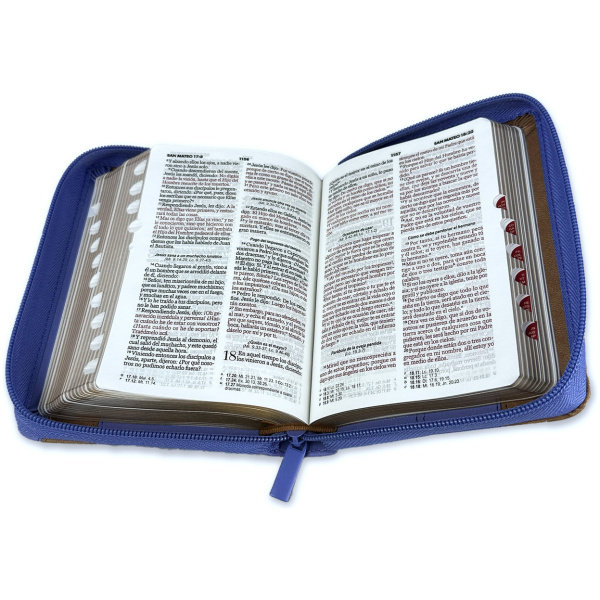 Biblia RVR1960 Elegante lila cafe im piel cierre índice bolsillo 8.5pt - Image 2