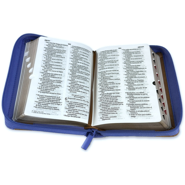 Biblia RVR1960 Elegante lila cafe im piel cierre índice bolsillo 8.5pt - Image 3