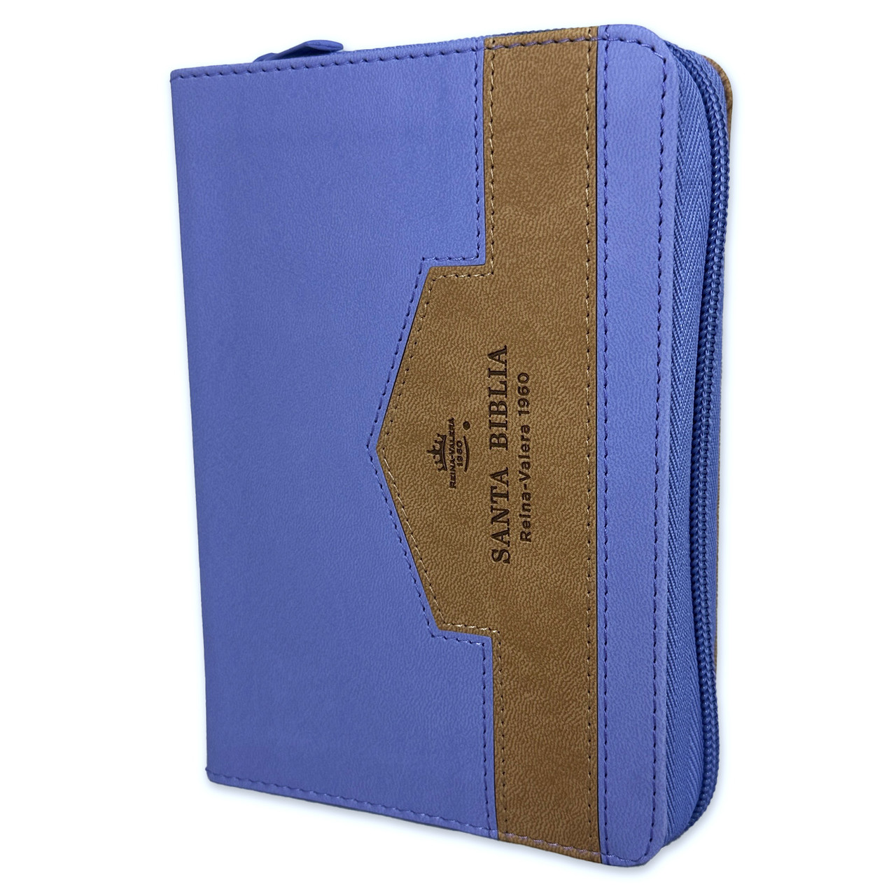 Biblia RVR1960 Elegante lila cafe im piel cierre índice bolsillo 8.5pt