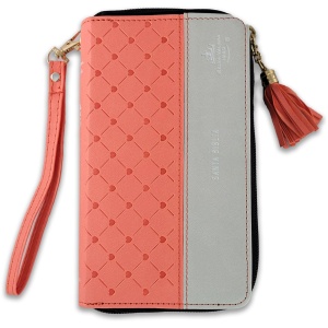 Biblia RVR1960 horizonte chequera coral gris im piel cierre AG 8pt PJR