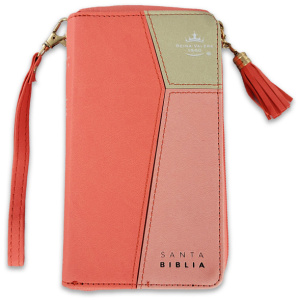 Biblia RVR1960 contempo chequera coral beige im piel índice cierre AG 8pt PJR
