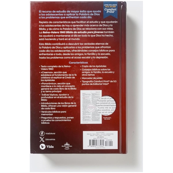 Biblia RVR1960 Estudio para Jóvenes tapa dura 9.5pt - Image 2