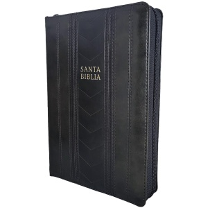 Biblia RVR1960 Limitada negro im piel índice cierre manual 14pt