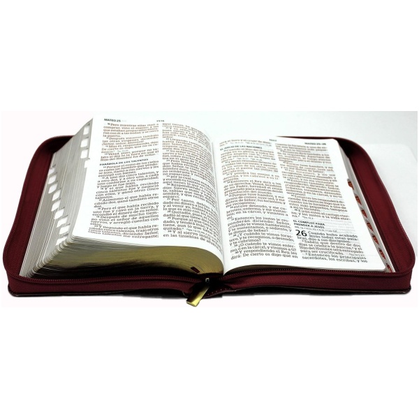 Biblia RVR1960 Limitada granada im piel índice cierre manual 14pt - Image 5