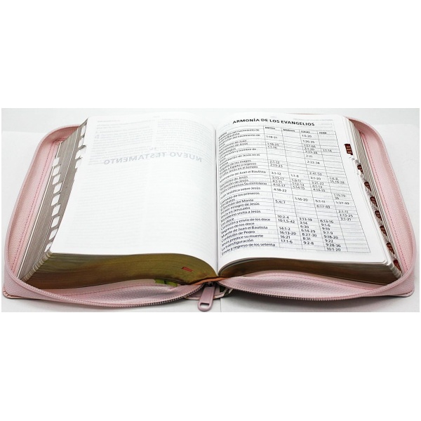 Biblia RVR1960 letra grande ed lim rosa im piel índice cierre manual 12pt - Image 7