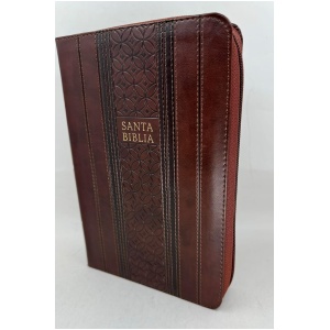 Biblia RVR1960 letra grande ed lim marron im piel índice cierre manual 12pt