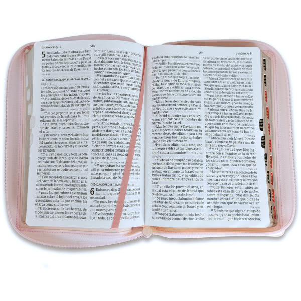 Biblia RVR1960 letra grande ed lim durazno im piel índice cierre manual 12pt - Image 3