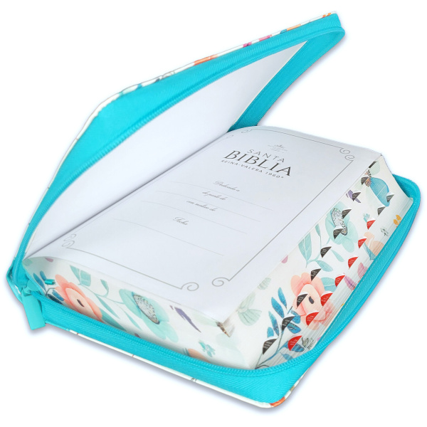 Biblia RVR1960 Jardin sup gig turquesa im piel cierre índice 19pt - Image 2