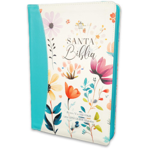 Biblia RVR1960 Jardin sup gig turquesa im piel cierre índice 19pt
