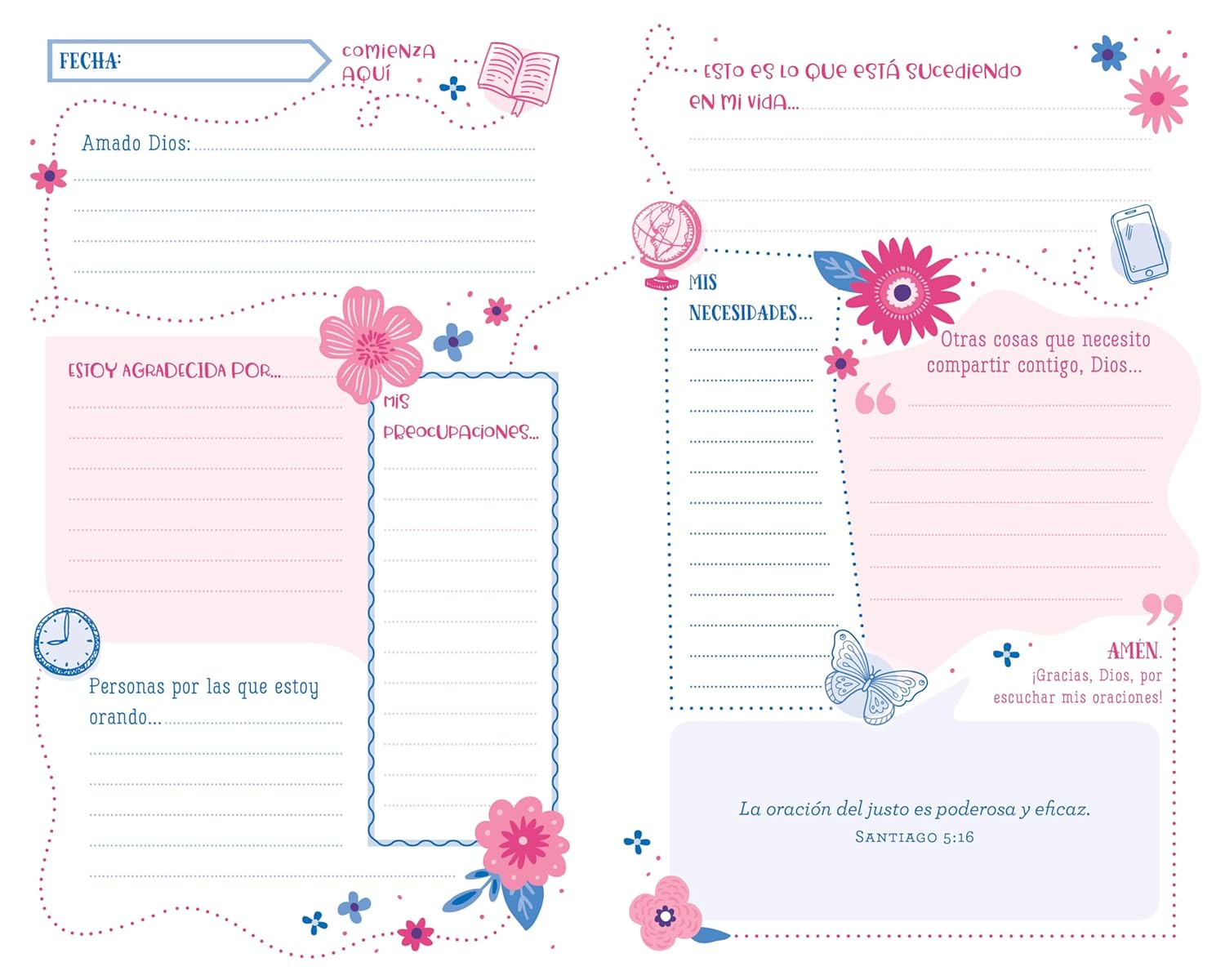 El mapa de oración para las niñas: Un Diario Creativo