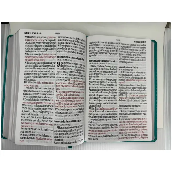 Biblia RVR1960 Éfeso sup gig turquesa floral im piel 19pt - Image 5
