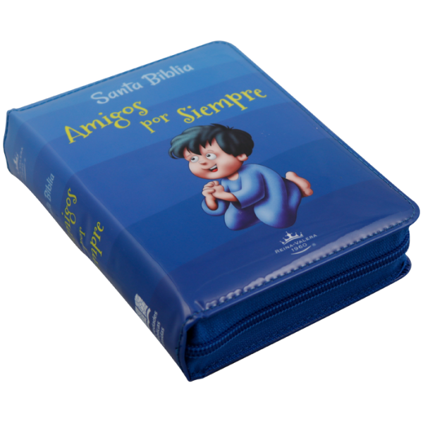 Biblia RVR1960 amigos por siempre acolchada azul RVR022cZaP - Image 3