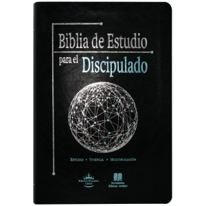 Biblia RVR1960 Estudio discipulado imit piel negra 12pt RVR086EEc