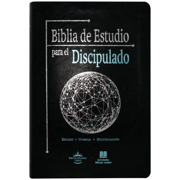 Biblia RVR1960 Estudio discipulado imit piel negra 12pt RVR086EEc