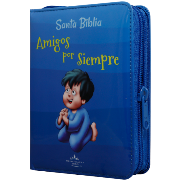 Biblia RVR1960 amigos por siempre acolchada azul RVR022cZaP - Image 2