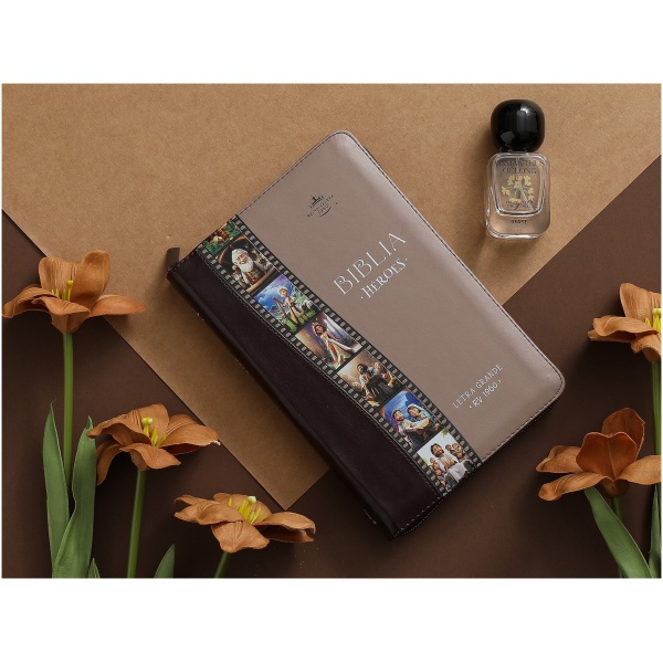Biblia RVR1960 Heroes bitono cafe/cafe im piel cierre 12.5pt - Image 2