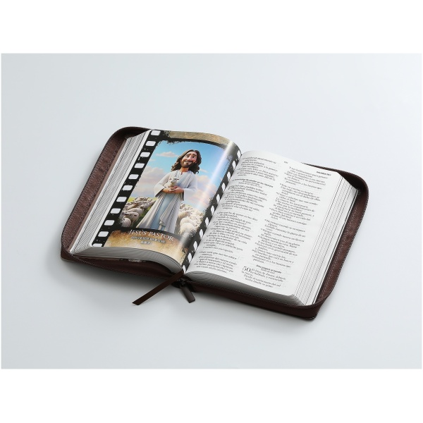 Biblia RVR1960 Heroes bitono cafe/cafe im piel cierre 12.5pt - Image 8