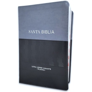 Biblia RVR1960 Efeso sup gig gris/negro GEO im piel índice 19pt