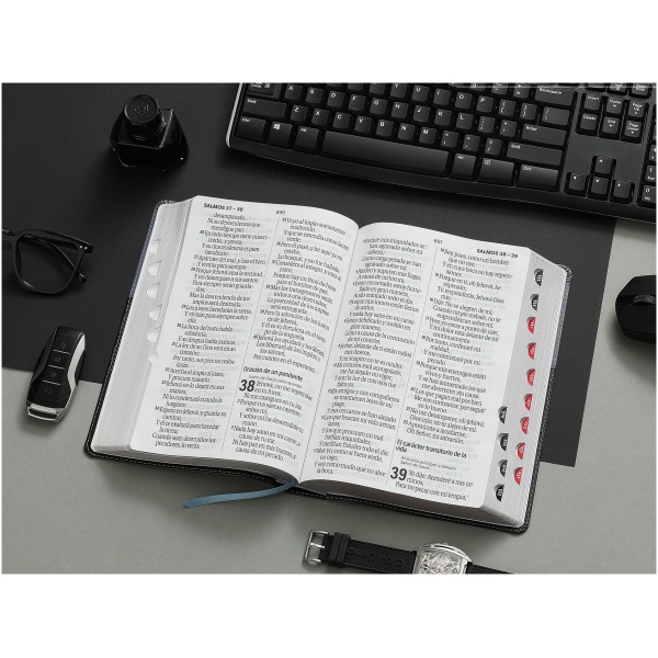 Biblia RVR1960 Efeso sup gig gris/negro GEO im piel índice 19pt - Image 5