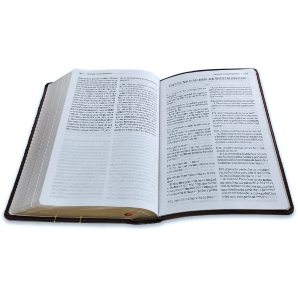 Biblia RVR1960 de credos y confesiones cafe tapa dura 14pt - Image 4