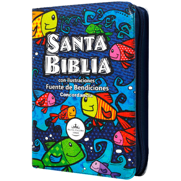 Biblia RVR1960 infantil ilust azul peces 9pt RVR045cPLMFBTIZ - Image 2