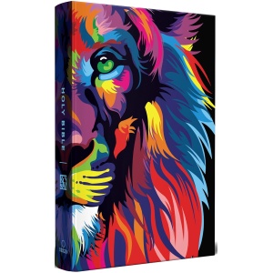Biblia KJV letra grande Leon de Juda multicolor tapa dura 12pt