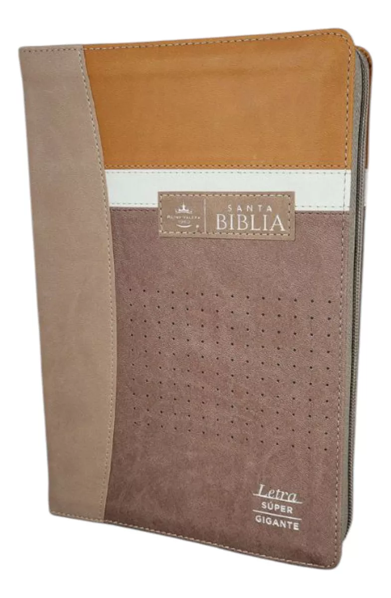 Biblia RVR1960 Agora Tech dot cafe/miel/beige im piel índice cierre 19pt