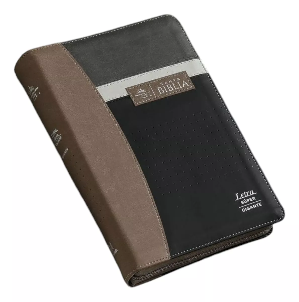 Biblia RVR1960 Agora Tech dot negro/gris/beige im piel índice cierre 19pt