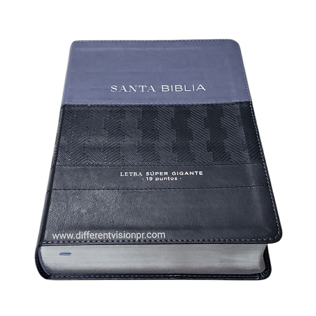 Biblia RVR1960 Efeso sup gig gris/negro GEO im piel índice 19pt
