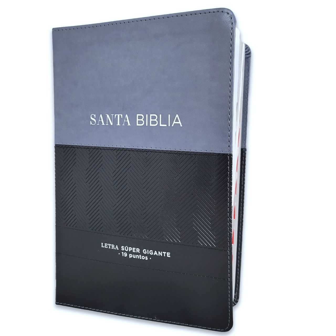 Biblia RVR1960 Efeso sup gig gris/negro GEO im piel índice 19pt