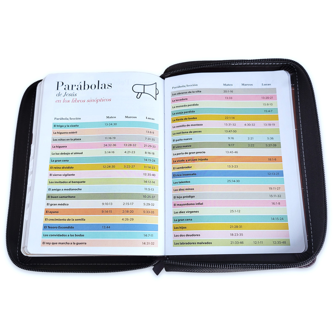 Biblia RVR1960 Entusiasmo cafe marron im piel cierre índice 11pt LGi PRJ