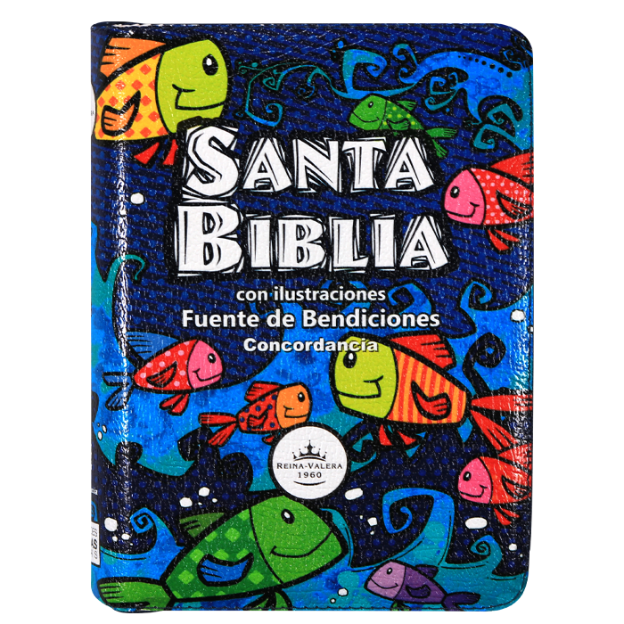 Biblia RVR1960 infantil ilust azul peces 9pt RVR045cPLMFBTIZ