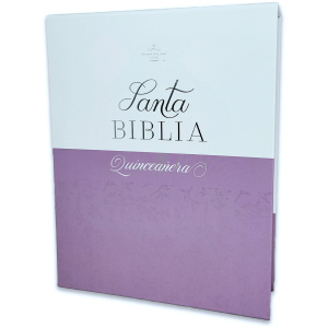 Biblia RVR1960 Quinceañera lila/blanco im piel índice cierre 10pt