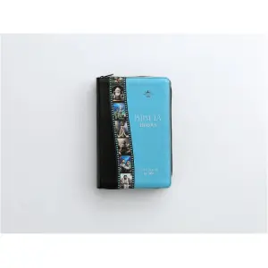 Biblia RVR1960 Heroes bitono negro azul im piel cierre 12.5pt