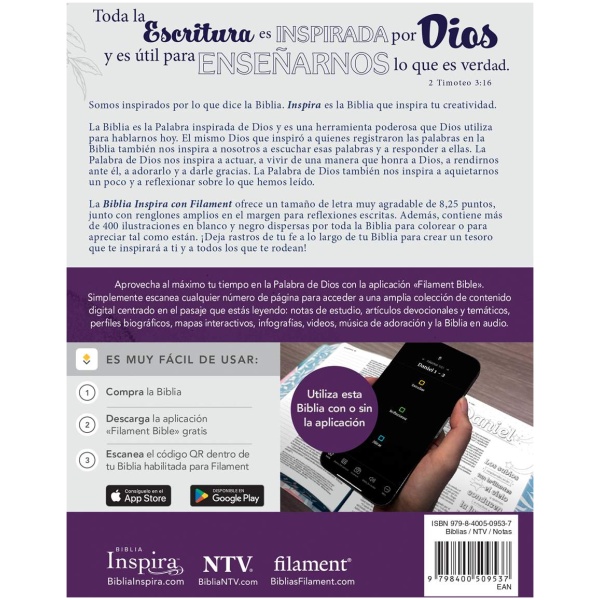 Biblia NTV Inspira con Filament lavanda 8.25pt - Image 5
