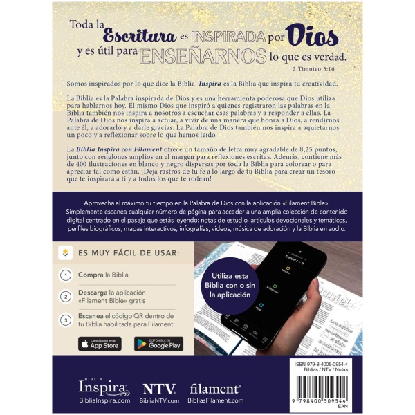 Biblia NTV Inspira con Filament oro 8.25pt - Image 6