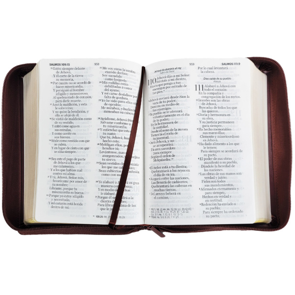 Biblia RVR1960 Clasica cafe oscuro im piel cierre 11pt - Image 4