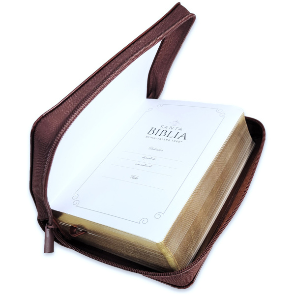 Biblia RVR1960 Clasica cafe oscuro im piel cierre 11pt - Image 2