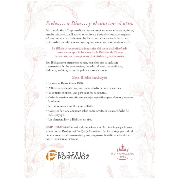 Biblia RVR1960 Devocional lenguajes del amor oro rosa im piel - Image 3